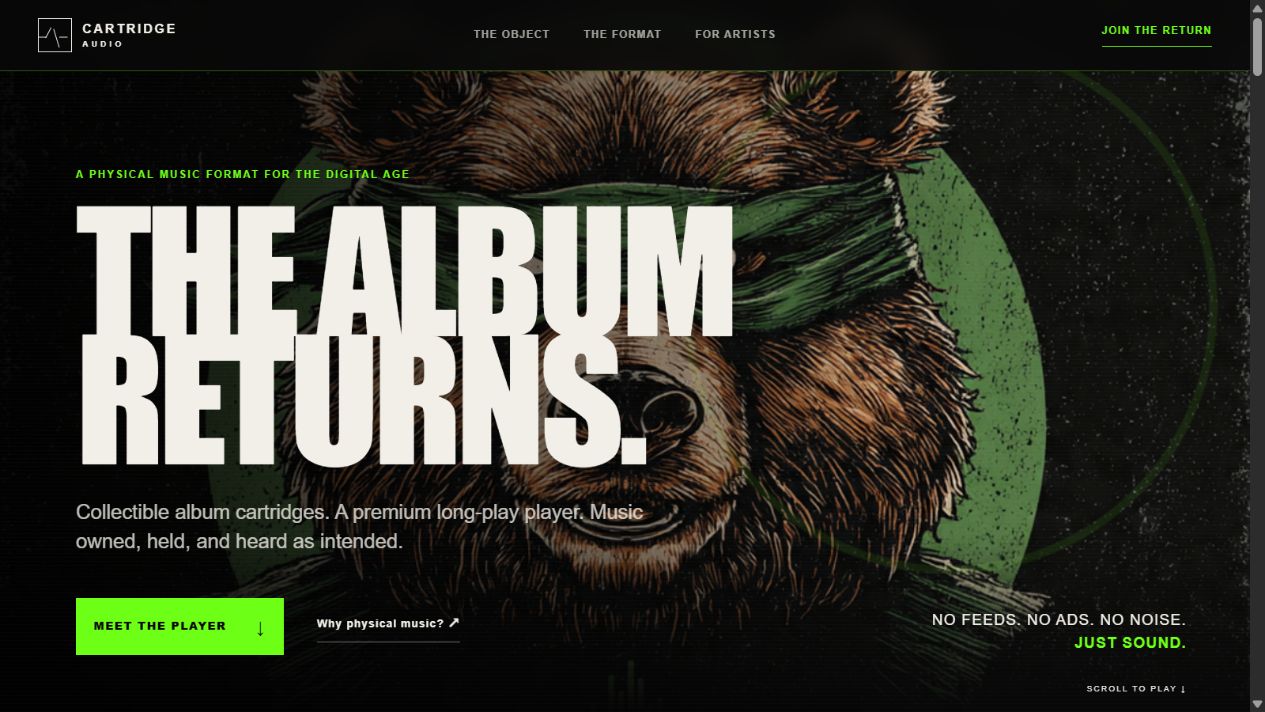 Homepage preview of Cartridge Audio