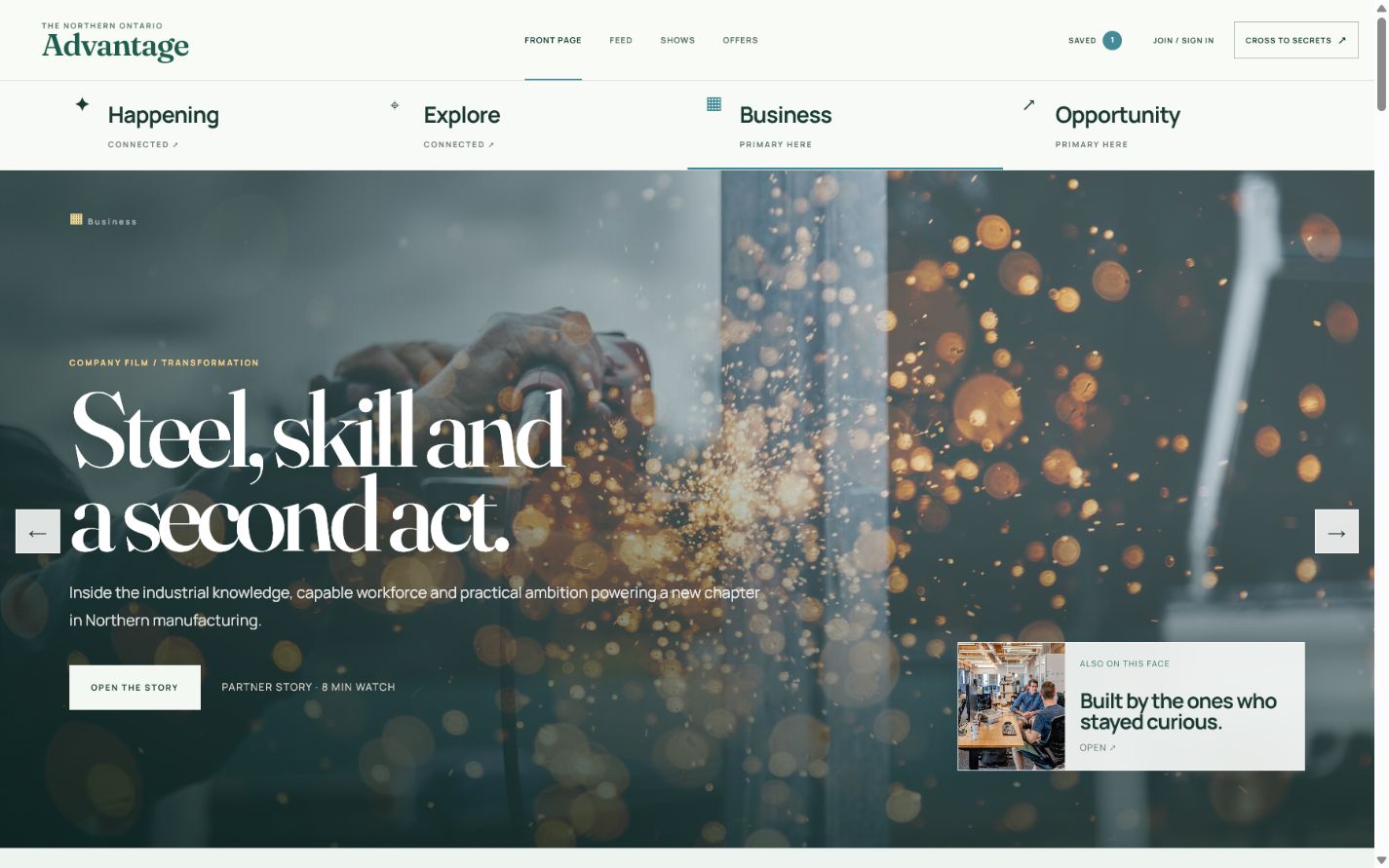 Northern Ontario Advantage website preview