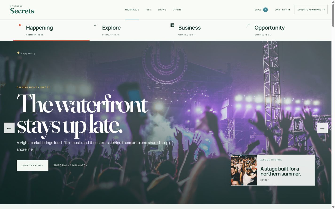 Northern Secrets website preview